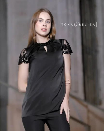 Embellished Cap-Sleeve Top