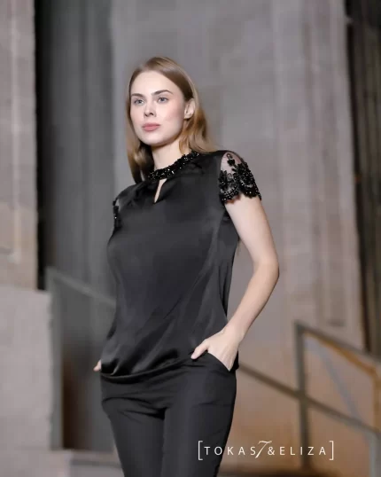 Embellished Cap-Sleeve Top