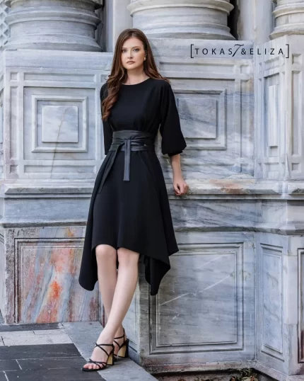 Burton Dress with Leather Waist