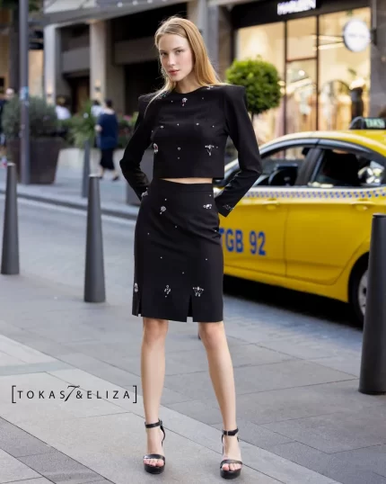 Solina Beaded Blouse & Skirt Set