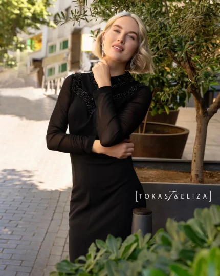 Beaded Collar Maxi Dress