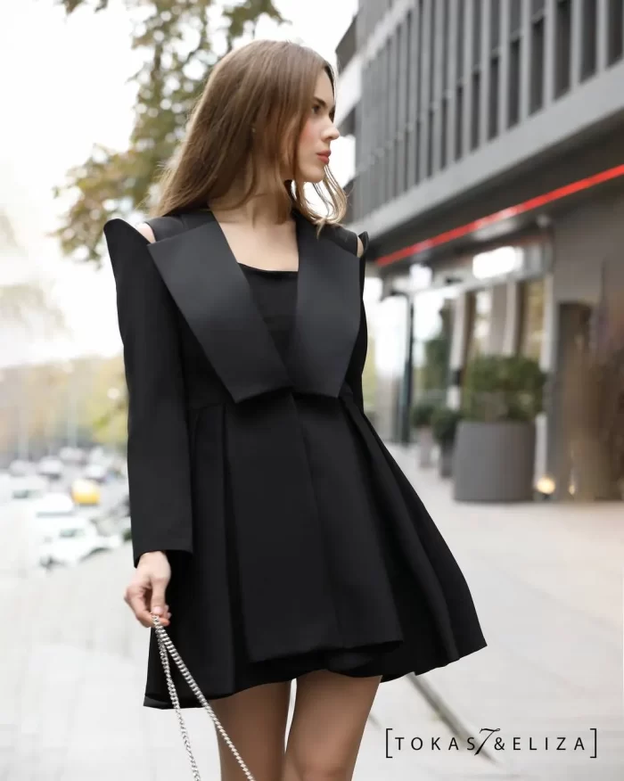 Satin-Collar Crepe Doll Dress